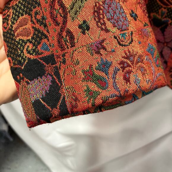 Ellen Fig Womens Medium Multi Color Floral Full Zip Lined Beaded‎ Blazer Jacket - Picture 3 of 15